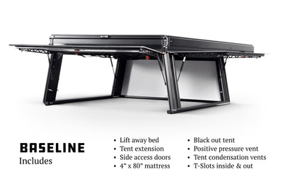 F-150 5.6 Baseline Build in open configuration — white roof, black door panels