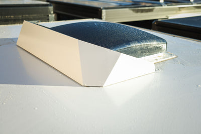 Roof Vent Fan Fairing — alternate angle showing VHB tape installation