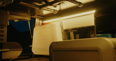 Interior Three Zone Lighting interior view showing truck-bed under-platform light