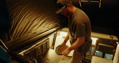 Interior Three Zone Lighting interior view showing tent peak light