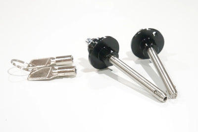 Camper Lock Set (V1 only) — set of two security locking pins for V1 Lone Peak campers; slide-in latch design with two keys included