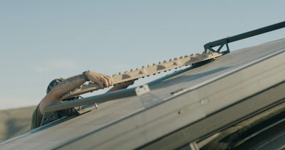 Load Bars in use on the Lone Peak Camper V2 — low-profile (1.625 inch) and high-profile variants