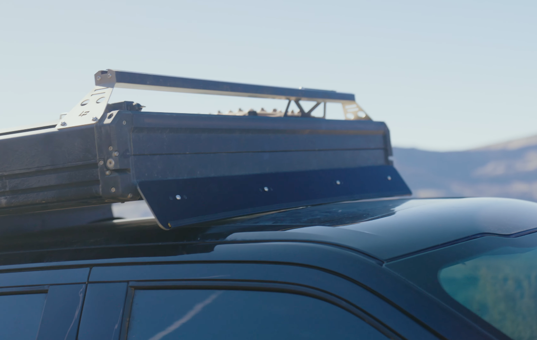 Wind fairing test unit — internal Lone Peak Overland engineering prototype for camper roof aerodynamics testing