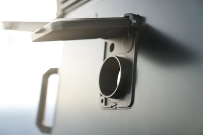 Heating Cooling Vent (Diesel Heater Port) — alternate angle showing wires to Juicebox