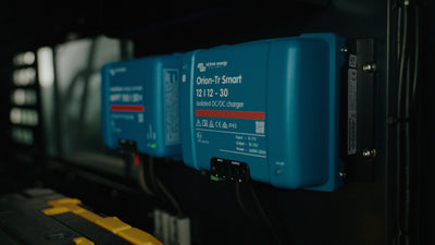 Power Plate in use on the Lone Peak Camper V2 — two 120V AC outlets with readout