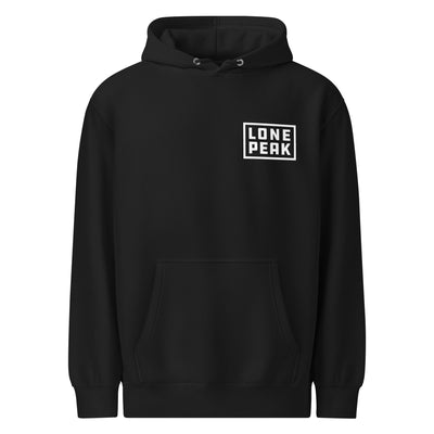 Premium Mid-Weight Hoodie front view — kangaroo pocket